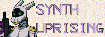 Picture of Jae the Synth with a text saying 'Synth Uprising'